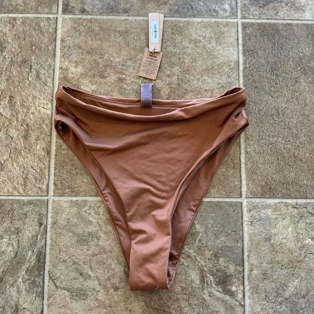 Skims Swim Mid Waist Bottom Almond Size Small